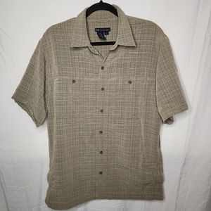 5.11 Mens Medium Covert Casual Plaid Short Sleeve Button Shirt Beige Mesh Lining